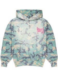 Purple Brand logo-print camo-print hoodie