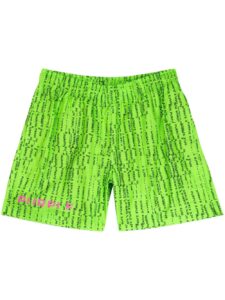 Purple Brand logo-print digital-code shorts